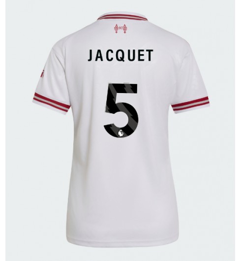 Liverpool Jeremy Jacquet #5 Venkovní Dres pro Dámské 2026-27 Krátký Rukáv Liverpool Jeremy Jacquet #5 Venkovní Dres pro Dámské 2026-27 Krátký Rukáv